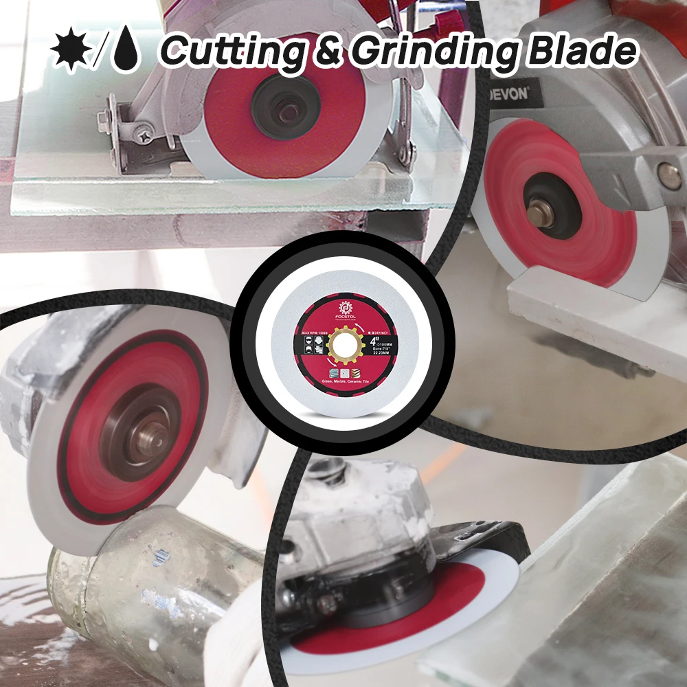 FOCSTOL 4 polegadas 100mm Diamante Disco de Corte de Vidro Corte e Moagem para Vidro Jade Cristal Garrafa de Vinho Lâmina de Serra de Diamante