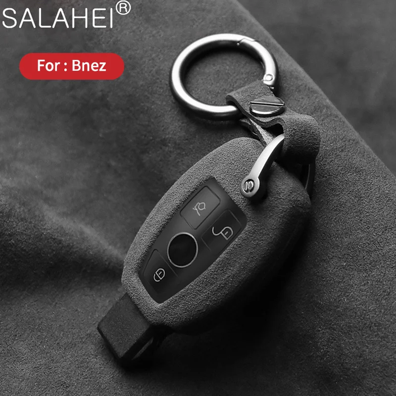 Suede Car Key Case Cover Shell Holder For Mercedes Benz W205 W213 W204 W176 W212 W177 GLC CLA AMG A B C E S G Class Accessories