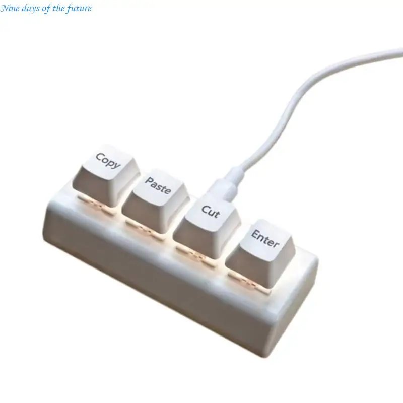 Fast Response 4 USB Corded Programmable Keyboard for Quick Input in Urgent Tasks and Competitive Gaming E65A
