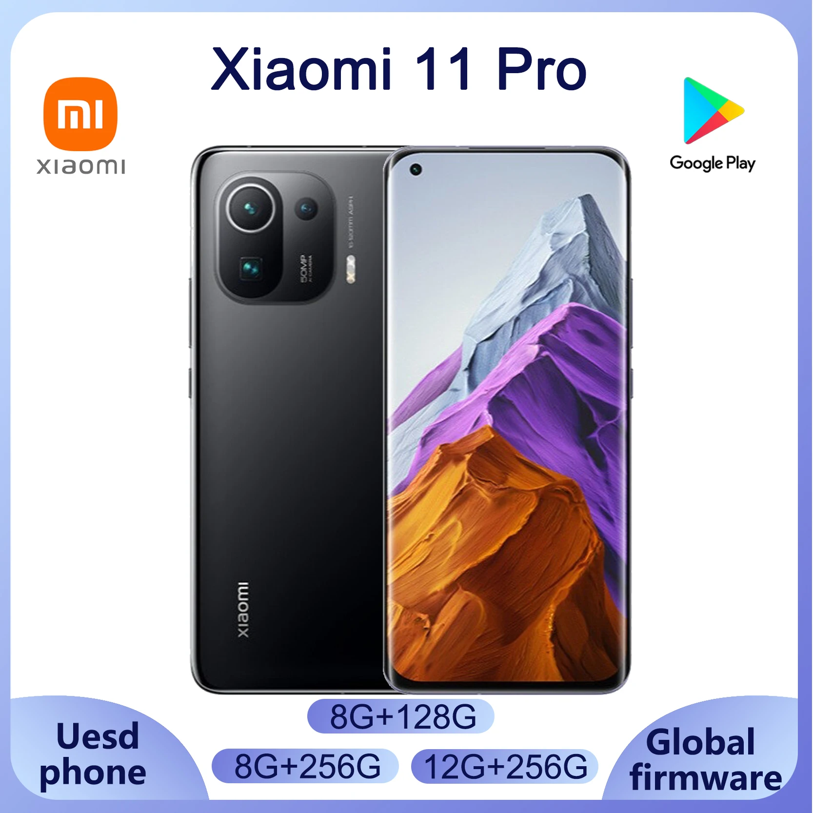 Xiaomi 11 Pro Cellphone Snapdragon 888 Smartphone Octa-core  Android 5G Phone 67W QC Fast Charge 50MP Camera