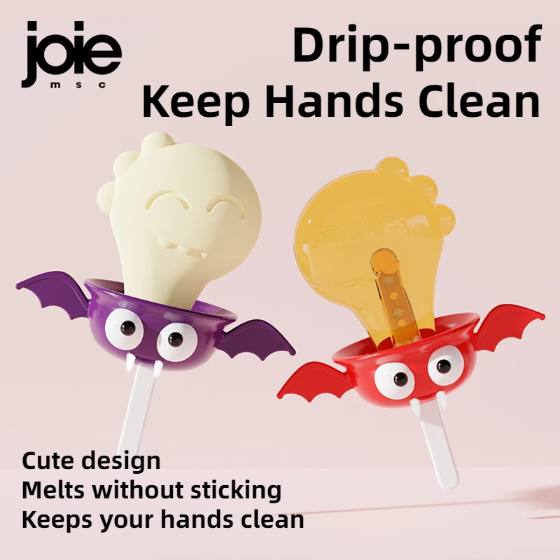 Porte-glace anti-goutte pour enfants, boîte de support Joie Ice Pop, bavoir créatif pour bébé, garde-goutte Halloween, chauve-souris mignonne
