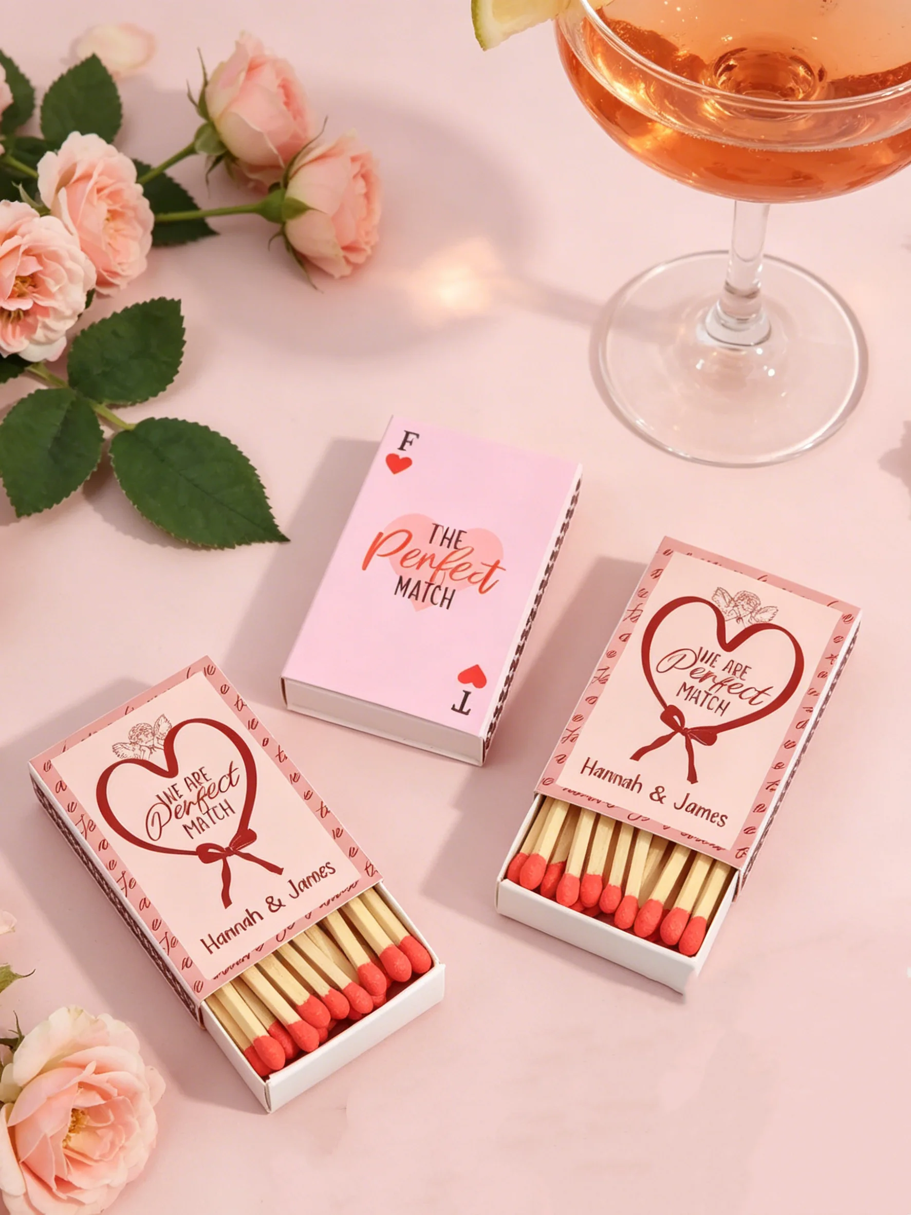 

Personalized Wedding Matchboxes Custom Bulk "Perfect Match" Monogram Favors for Bridal Shower Bachelorette