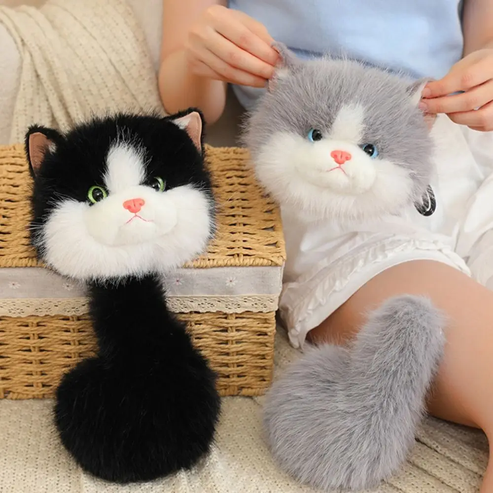 Kawaii 33CM Cat Plush Keychain Long Tail Big Head Kitten Pendant Cute Purse Ragdoll Cat Stuffed Keychain Desk Decor