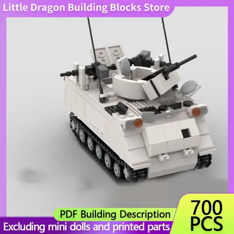 M113 Armored Cavalry Assault Vehicle Model MOC Building Bricks War Equipment Modular Technology Gifts Assemble Children Toy Suit