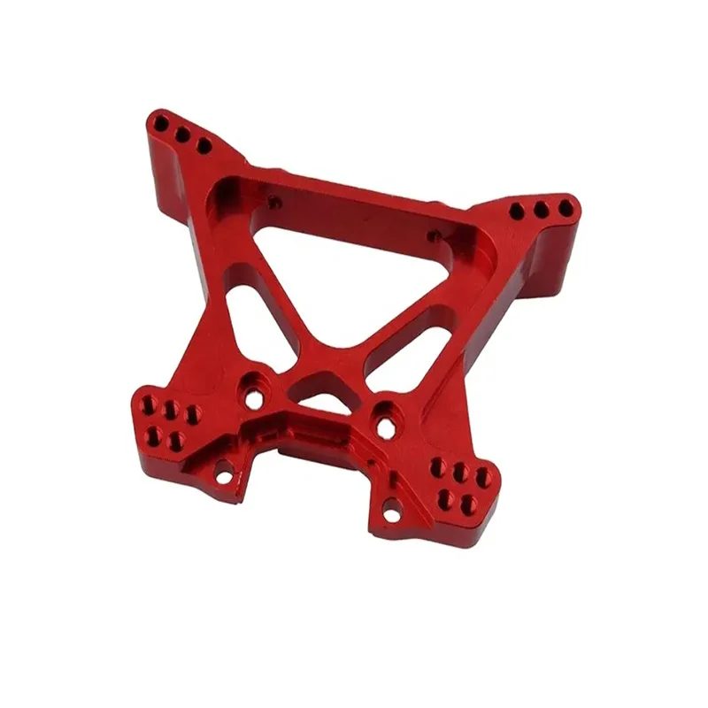 Custom black anodized aluminum alloy CNC machined precision porous mechanical connection block parts