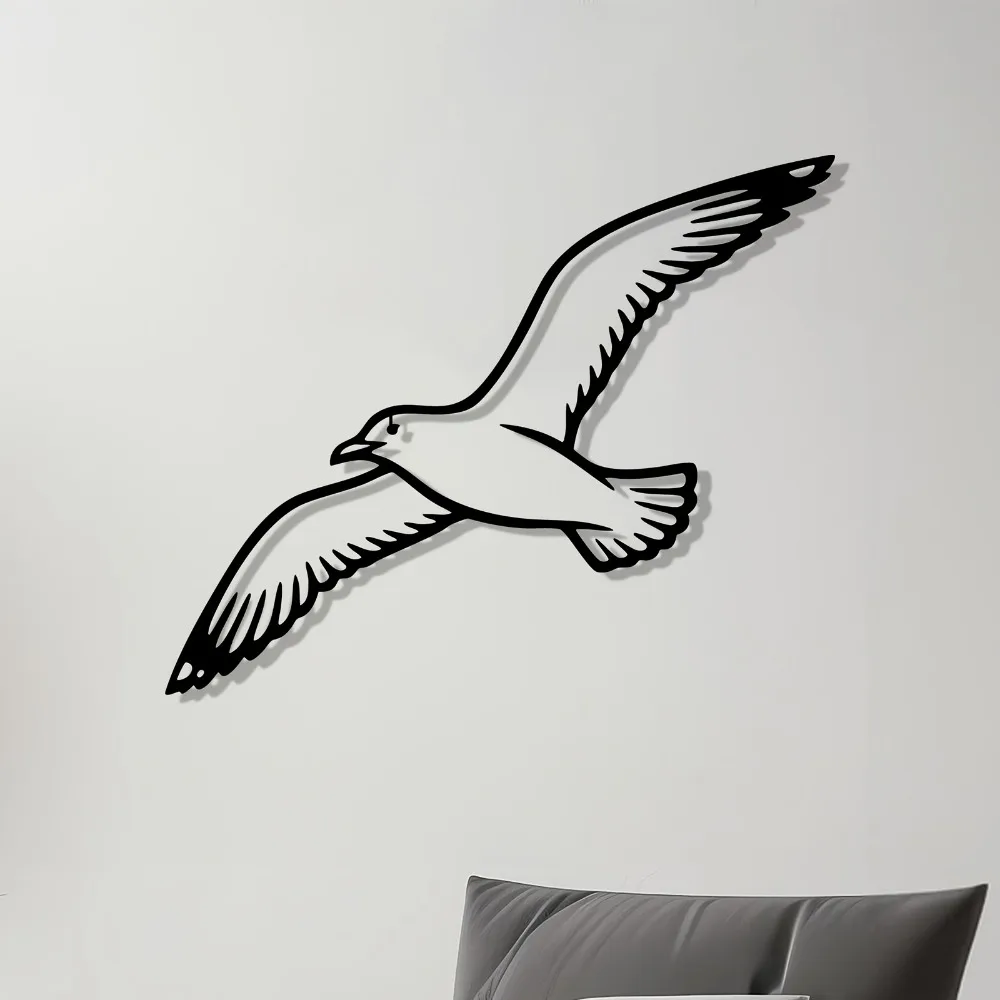 Seagull Iron Metal Wall Art, Coastal Bird Wall Decor for Living Room Patio Beach Home Gift