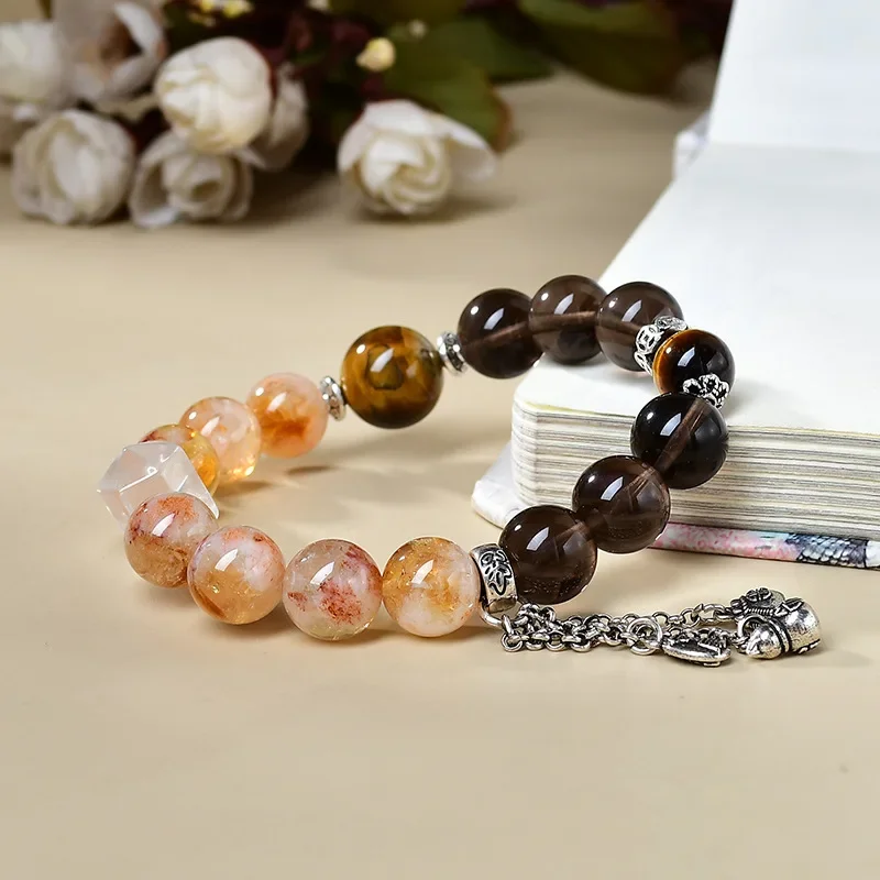 

Natural Crystal Tiger's Eye Stone Yellow Tower Crystal Bracelet Women's Light Luxury Fashion Bracelet, Jewelry, Original Design