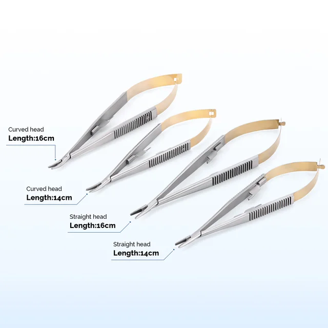 1Pc Dental Orthodontic Implant Castroviejo Needle Holders 14/16cm Straight/Curved Head Dentistry Tool Szczypce chirurgiczne Forcep
