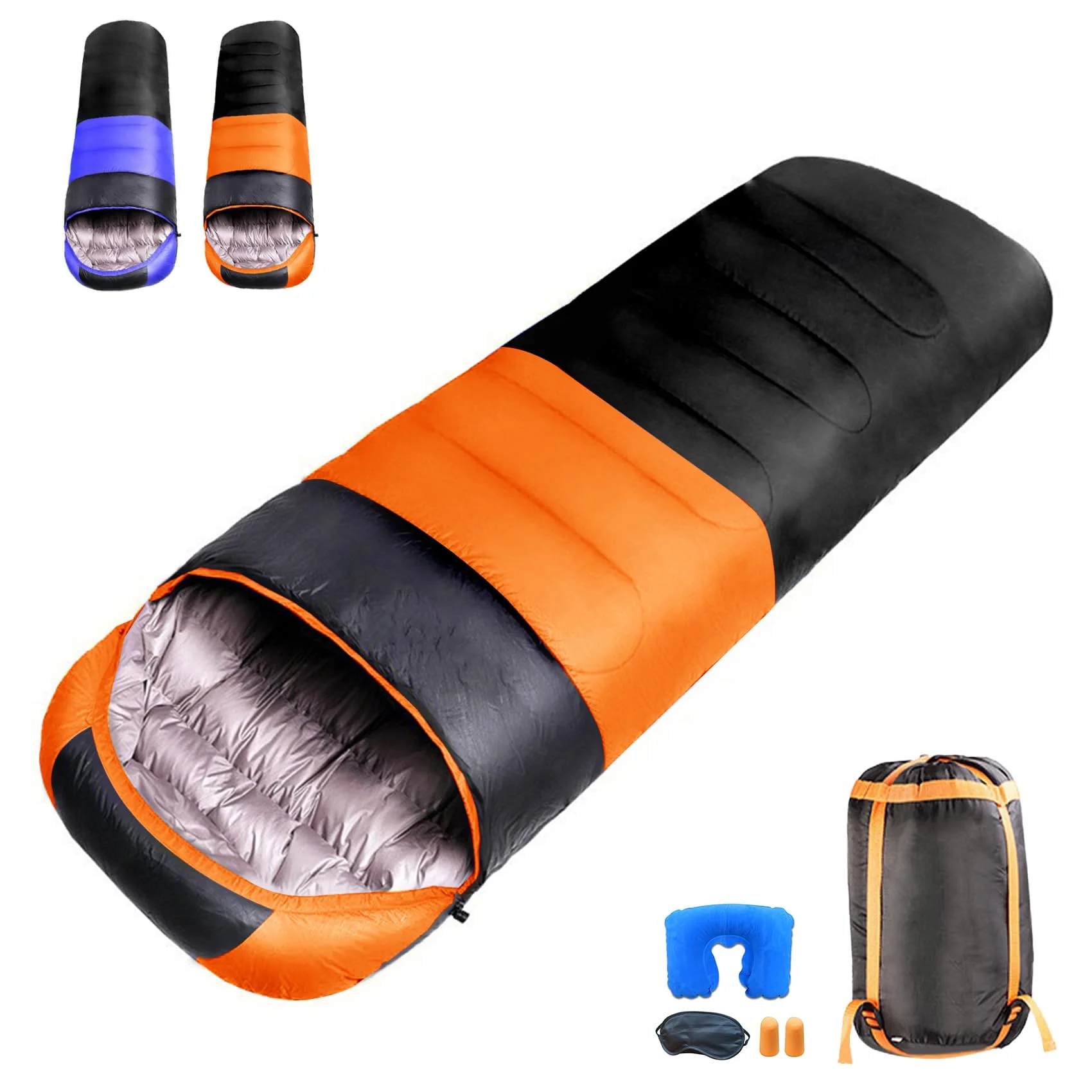 ！@Adult Backpacking Sleeping Bag Lightweight Waterproof Cold Weather 30°F - Warm Thickened Zipper Machine Washable Sleeping Bag