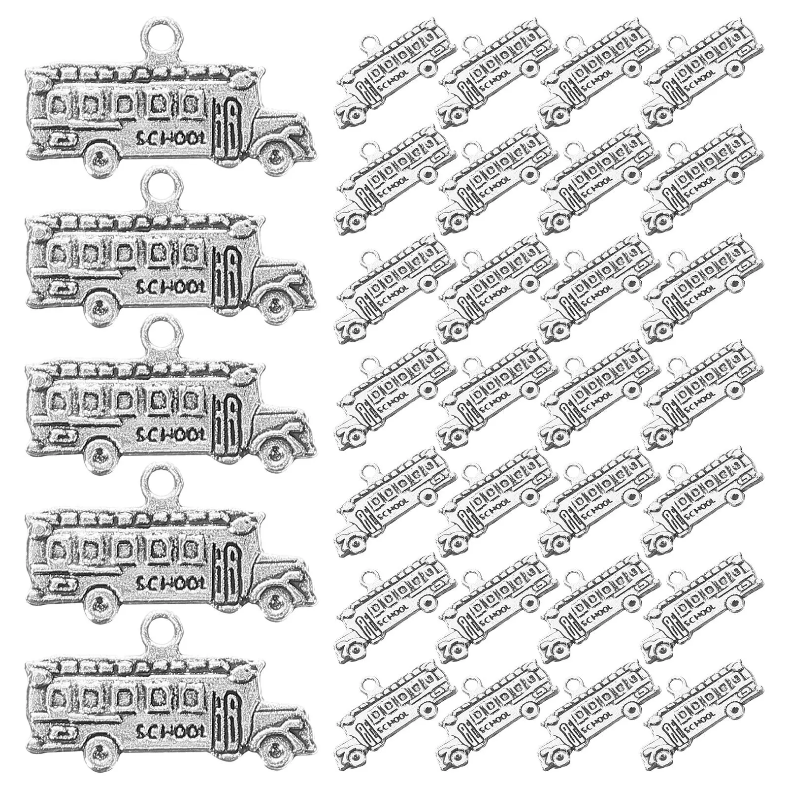 

50Pcs School Bus Jewelry Charms Safe Small Pendants for DIY Crafts Necklace Bracelet Making Keychain Decorations
