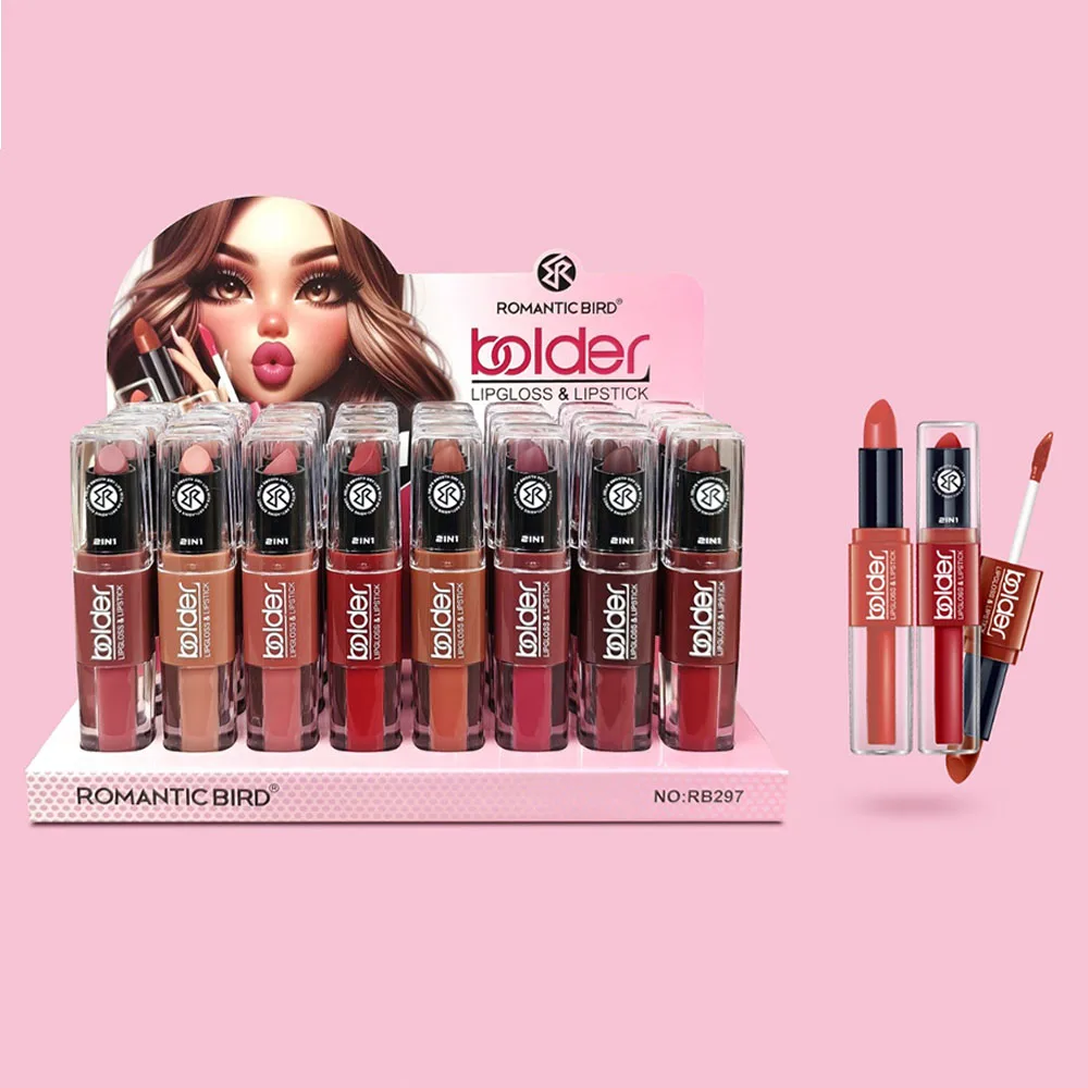 24pcs Velvet Matte Liquid Lipstick Lip Gloss Set 6 Colors Woman Waterproof Longlasting Nonstick Lip Tints Lips Makeup Bulk