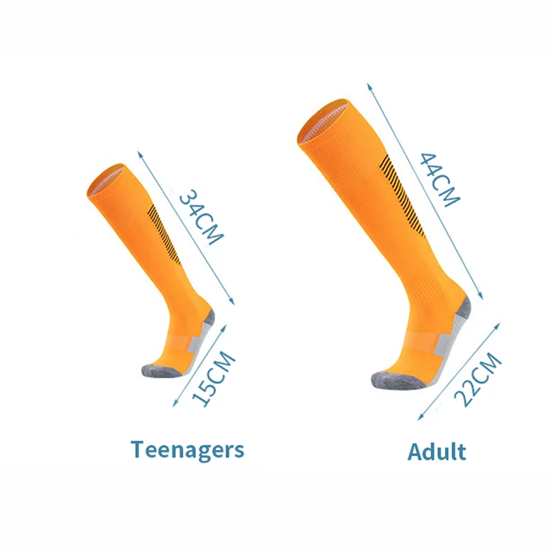 Men\'s Football Soccer Socks Over the Calf Long Cushion Athletic Socks White Black Yellow Blue Training Tube Socks for Men Women