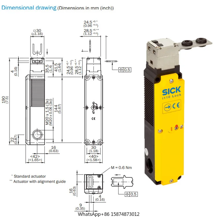 New Arrival SICK i110-M0233 6051596 SAFETY LOCKING DEVICES i110 Lock Electro-mechanical Power to release