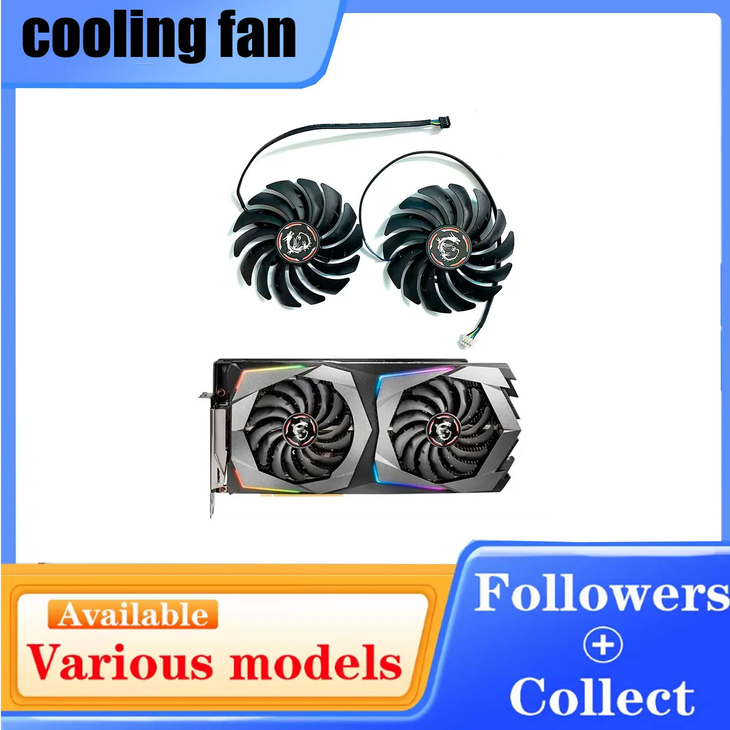 Cooling Fan 95MM 4PIN PLD10010S12HH RTX 2070 GPU Fan for GeForce MSI RTX 2070 GAMING Z Graphics Card