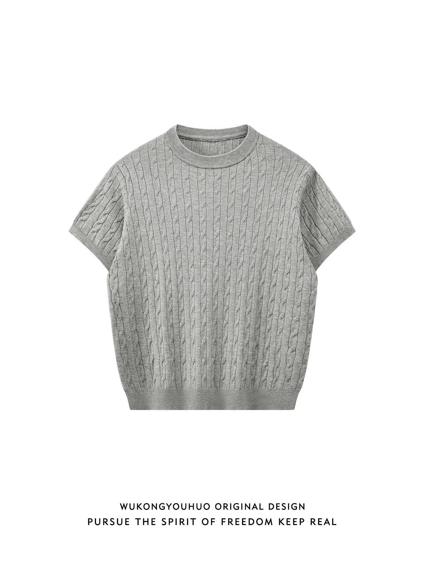 Cleanfit Summer Knitted ort Sve T-irt Men's Texture Twist Muscle Loose Fit Casual Sle ort Length round Ne Top