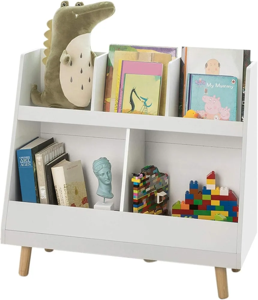 

Haotian KMB19-W, Children Kids Bookcase with 5 Compartments, Storage Book Shelf, Storage Display, Rack, Organizer