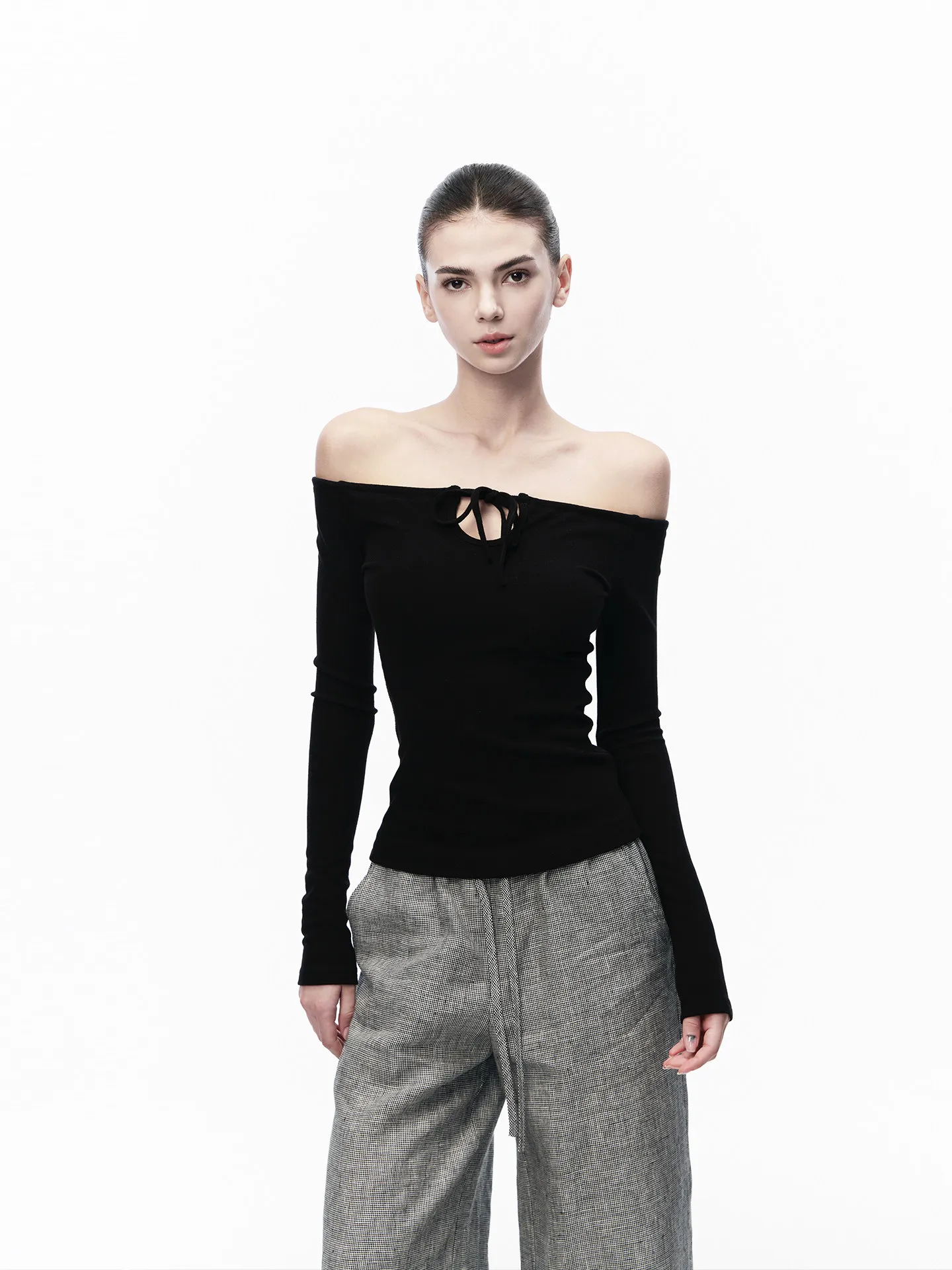 

JLAUNT Bla-oulder Long Sve T-irt Женская весенняя футболка премиум-класса с открытыми плечами, облегающая, для ношения под одеждой, в американском стиле Spicy Girl