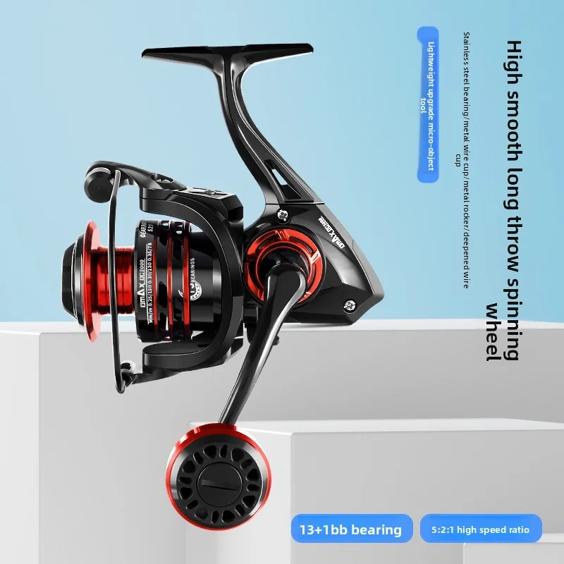 5.2:1 Gear Ratio High Speed Retrieve Fishing Reel Wide Spool Far Cast Aerodynamic Design Fishing Reel Pesca