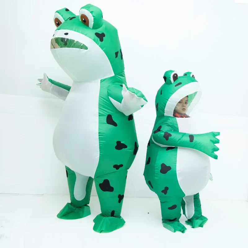 Frog Inflatable Costume Kid Adult Boy Men Cosplay Suit Blow Up Halloween Carnival Party Antroxu Comic Animal Cute Green Tadpole