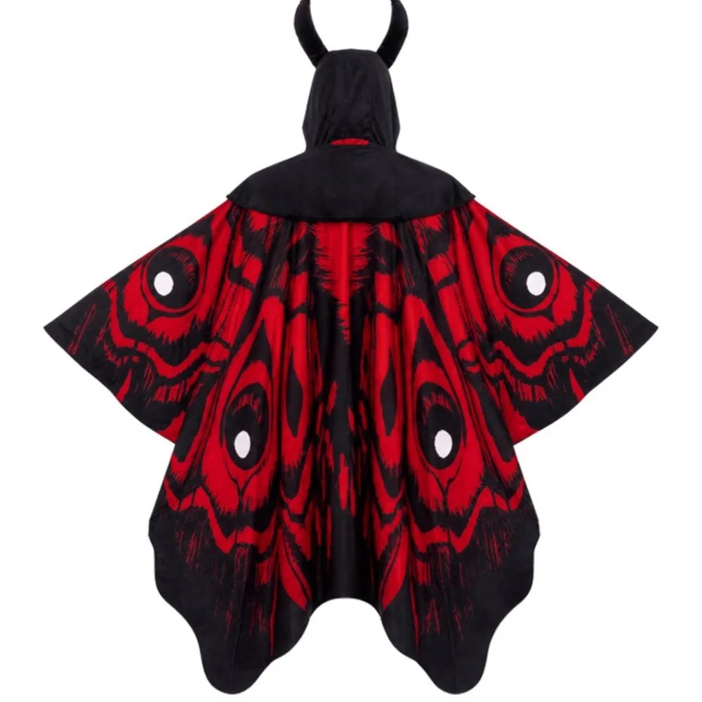 Moth Bat Cosplay Costume Hooded Cloak Stage Performance Clothes Roleplay Uniform Outfits Halloween Carnival Party Women Adult view 5