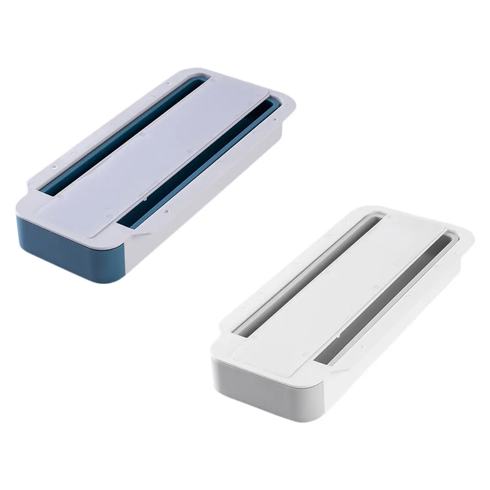 

2pcs Desktop Storage Box Under Table Hidden Drawer ABS Self-adhesive Easy Install Home Office Classroom Use