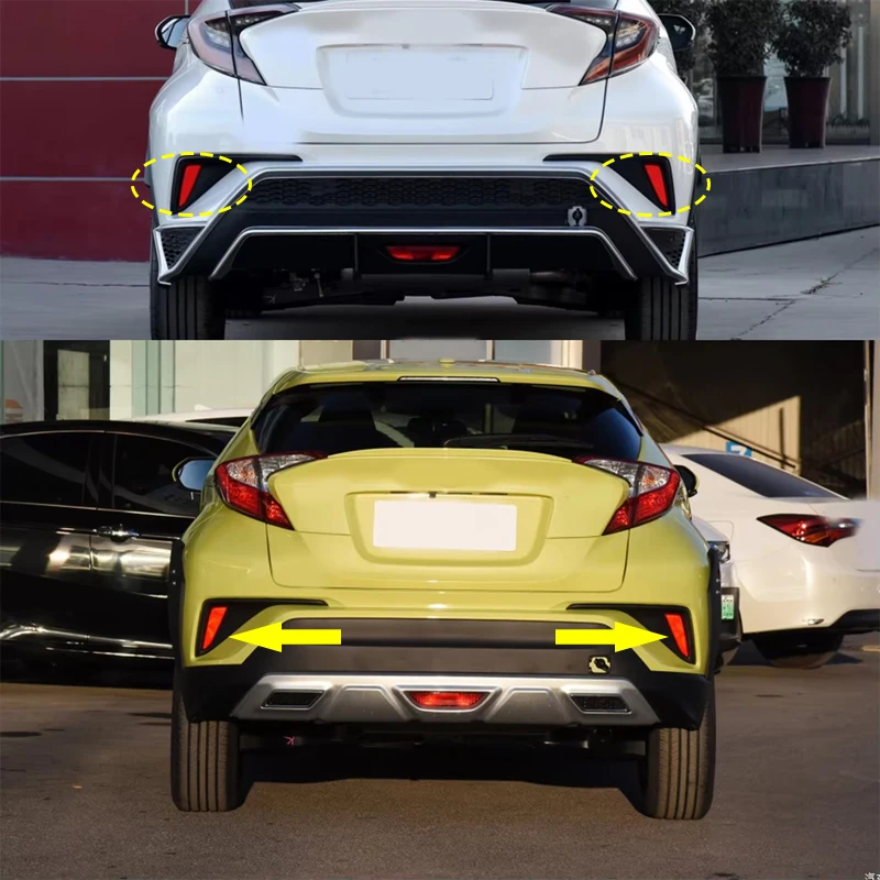 2PCS LED Car Rear Bumper Fog Lights Lamps Brake Light For Toyota CHR C-HR 2016 2017 2018 For Toyota Yaris 2020 2021 2022 2023