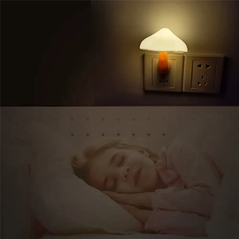 Paquete de TKOH-4, luz nocturna enchufable, luces nocturnas LED con forma de seta para niños, adultos, dormitorio, baño, pasillo