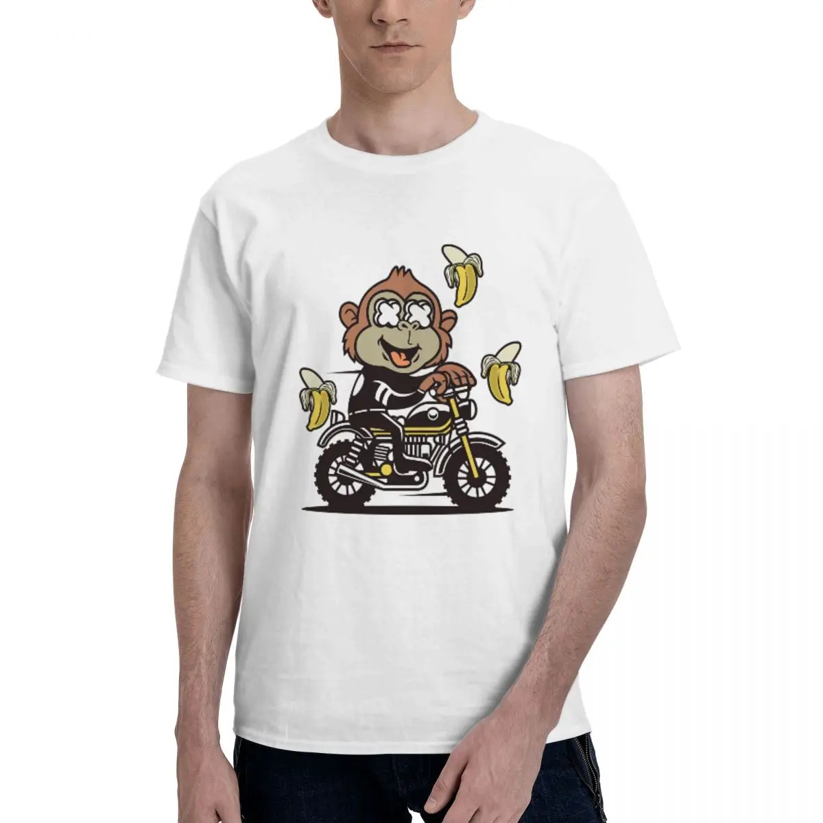 2023 New Arrival Monkey Motocrosser Off Road Rider Classic T-Shirt 100% Cotton Honda Monkey Streetwear TShirt