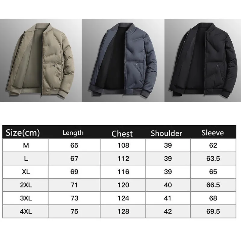 Winter Thick Jackets Men's Thickened Stand-up Collar Trend Solid Color Jacket Multi-pocket Warm Cotton Clothes Coat Outerwear