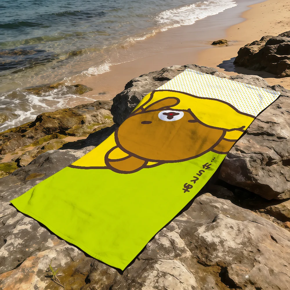 cute cartoon face fun Bear R-Rilakkuma soft Dry Beach Towels Trip Towel swim Summer Holiday Vacation bathing Pool Camp Gift