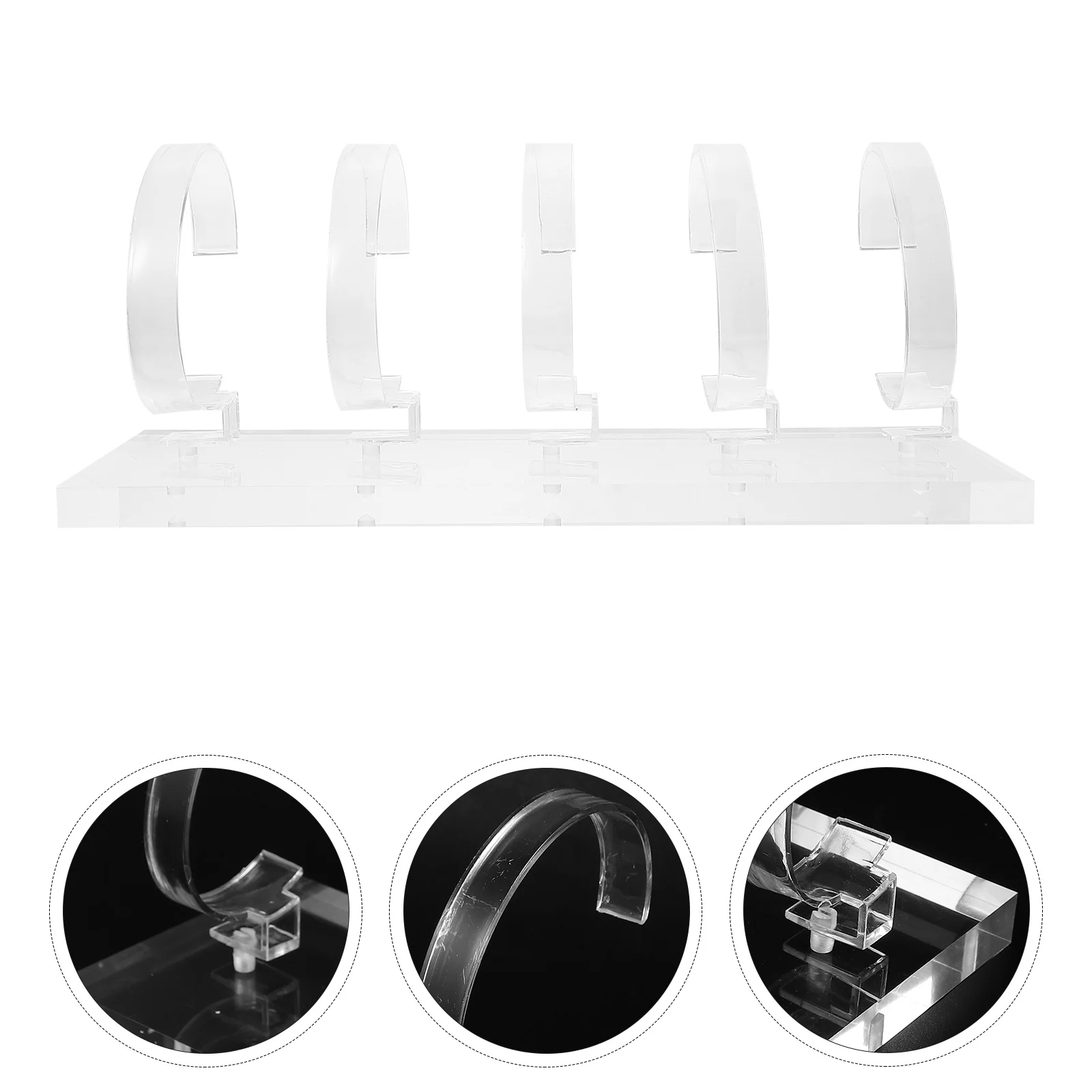 

Lightweight Clear Acrylic Watch Display Stand Classic Universal Watch Holder Jewelry Bracelet Bangle Organizer for Desktop