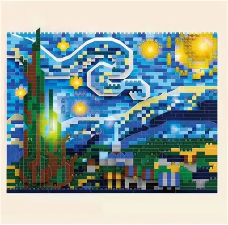 Arte creativa Dipinti di Van Gogh La notte stellata MOC La grande ondata di Kanagawa Micro blocchi di costruzione Giocattoli educativi Regali per bambini