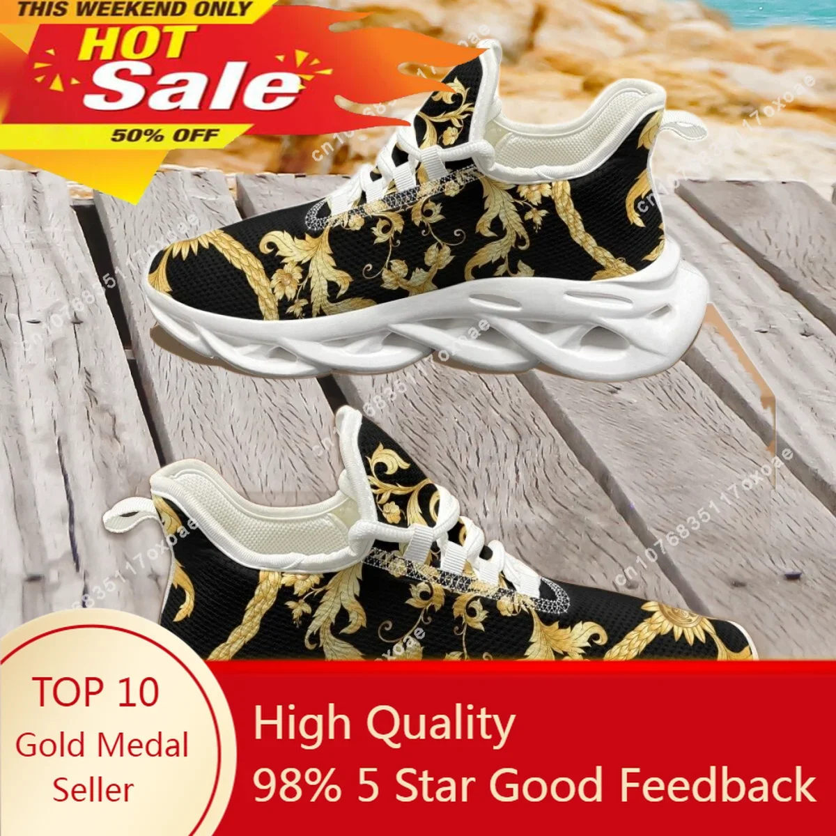 Gold Baroque Shoes for Women Fashion Style Men Claasic Flats Brand Design Portable Platform Custom Zapatos Para Mujeres 2023 New