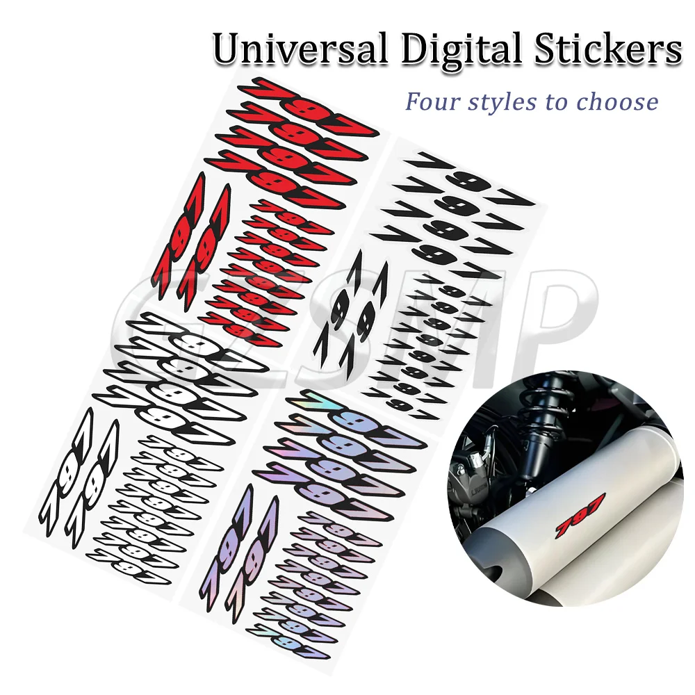 Motorcycle Number 797 Deco Moto Body Fender Universal Stickers Decals Fit for Monstar 797 Special Edition
