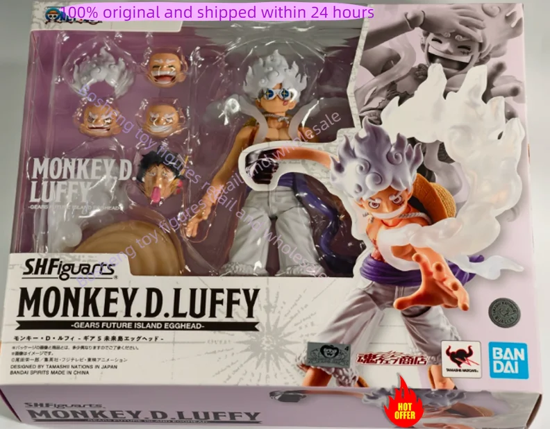 Bandai One Piece SHF Monkey D. Luffy Gear5 Future Island Egghead Anime Actionfigur Großhandel Modellbausatz für Sammler