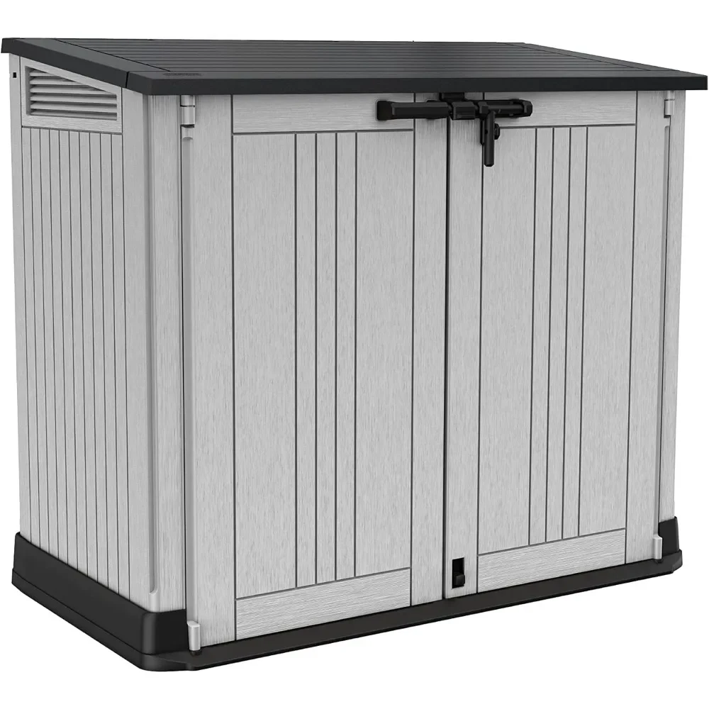 

Store-It-Out Prime 4.3 x 3.7 ft. Outdoor Resin Storage Shed with Easy Lift Hinges, Perfect for Yard Tools, Pool Toys