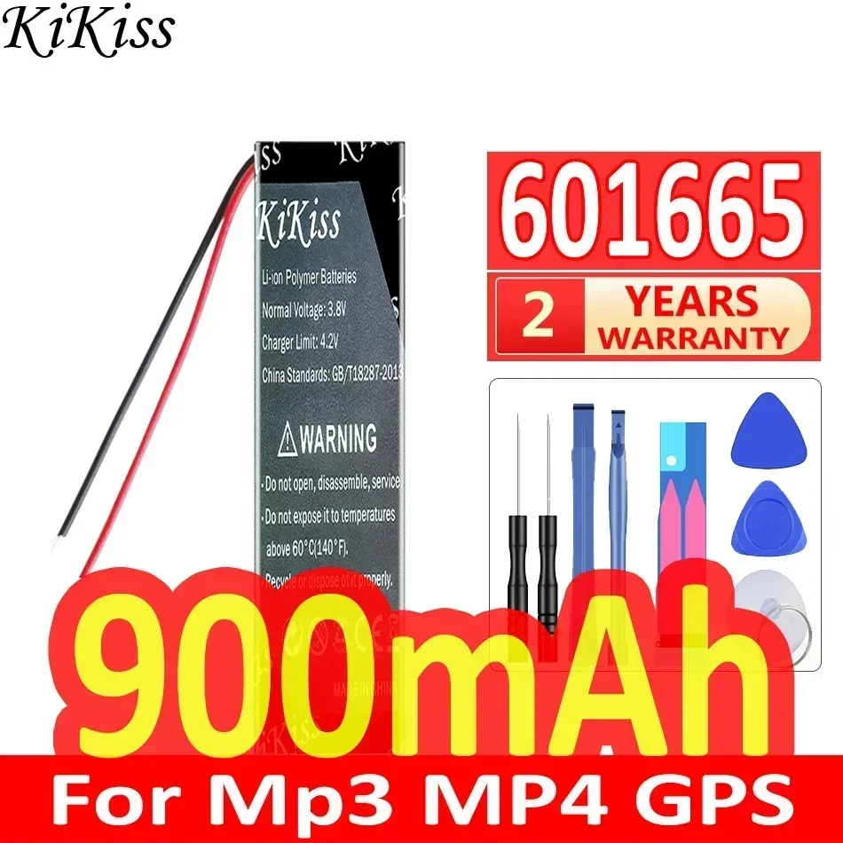 KiKiss Battery 900mAh 601665 (2Line) For Mp3 MP4 GPS