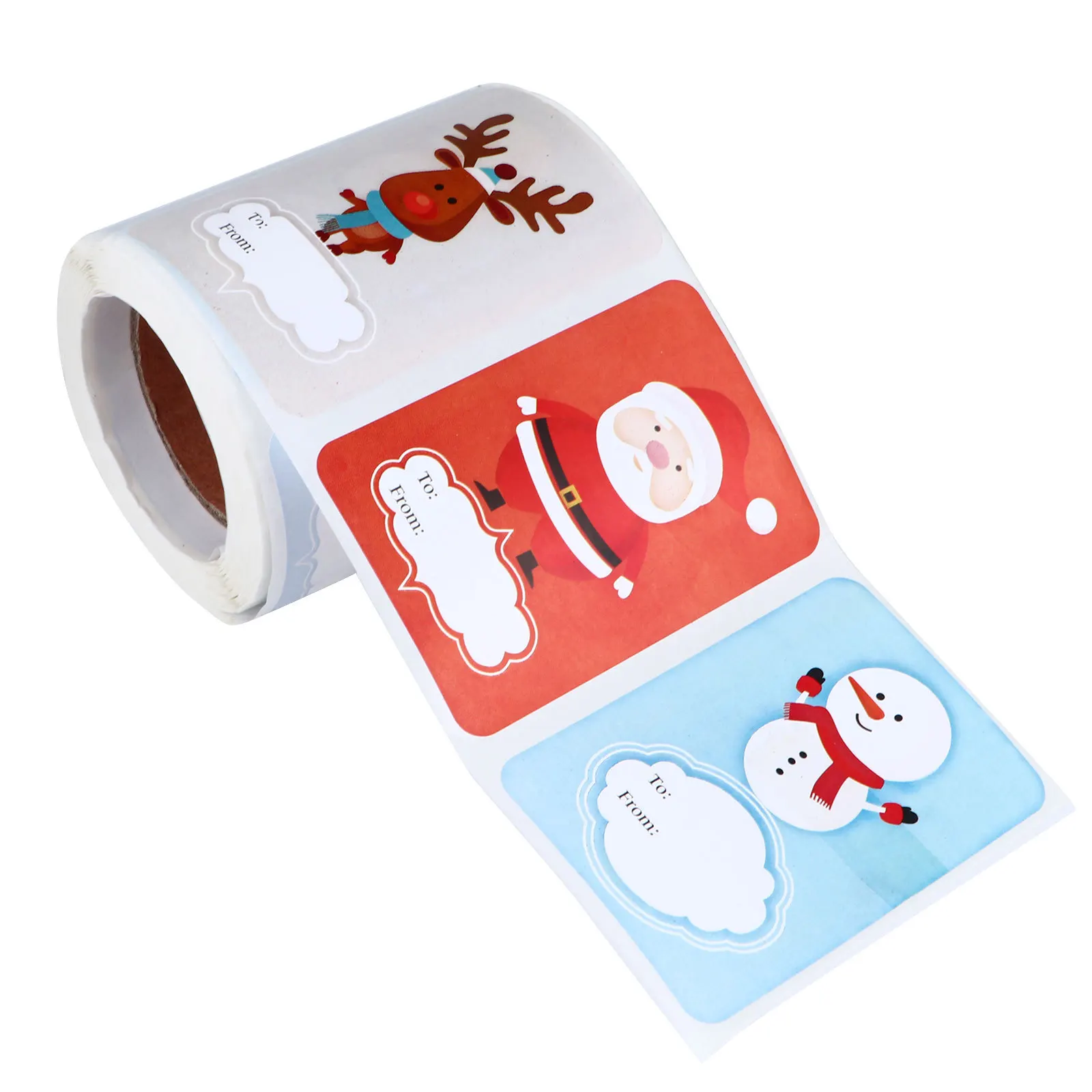 1 لفة الكرتون عطلة ختم ملصقات علامات الهدايا لعيد الميلاد الديكور ورقة ذاتية اللصق ختم الشارات Diy بها بنفسك الحرفية الطرف