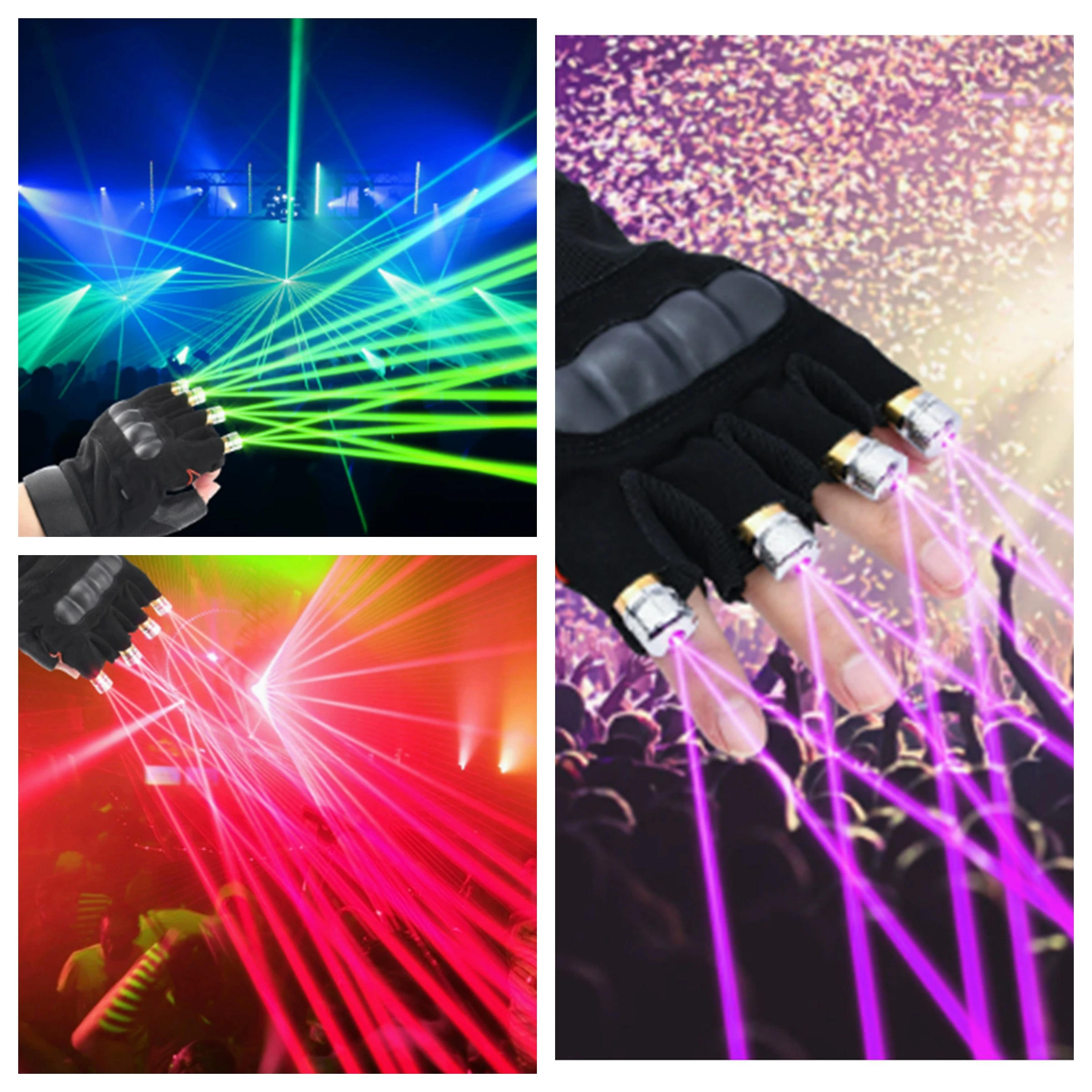 532nm /650nm 405nm  Purple Green Red Laser Gloves Performance Props Hip-Hop Party DJ Stage Lighting