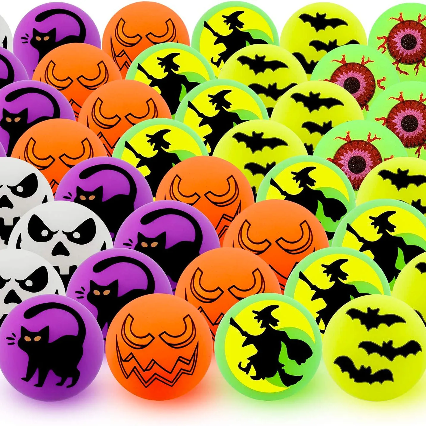 

10PCS Halloween Glow-in-the-dark Bouncing Ball Children's Toys Party Activities Gifts Halloween Scene Decoration Props Gifts