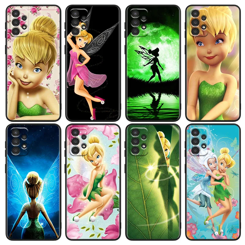 Disney Tinkerbell princess Phone Case For Samsung A22S A22 A21S A14 A13 A12 A11 A04S E A03S A02S A01 Core Black Soft Cover