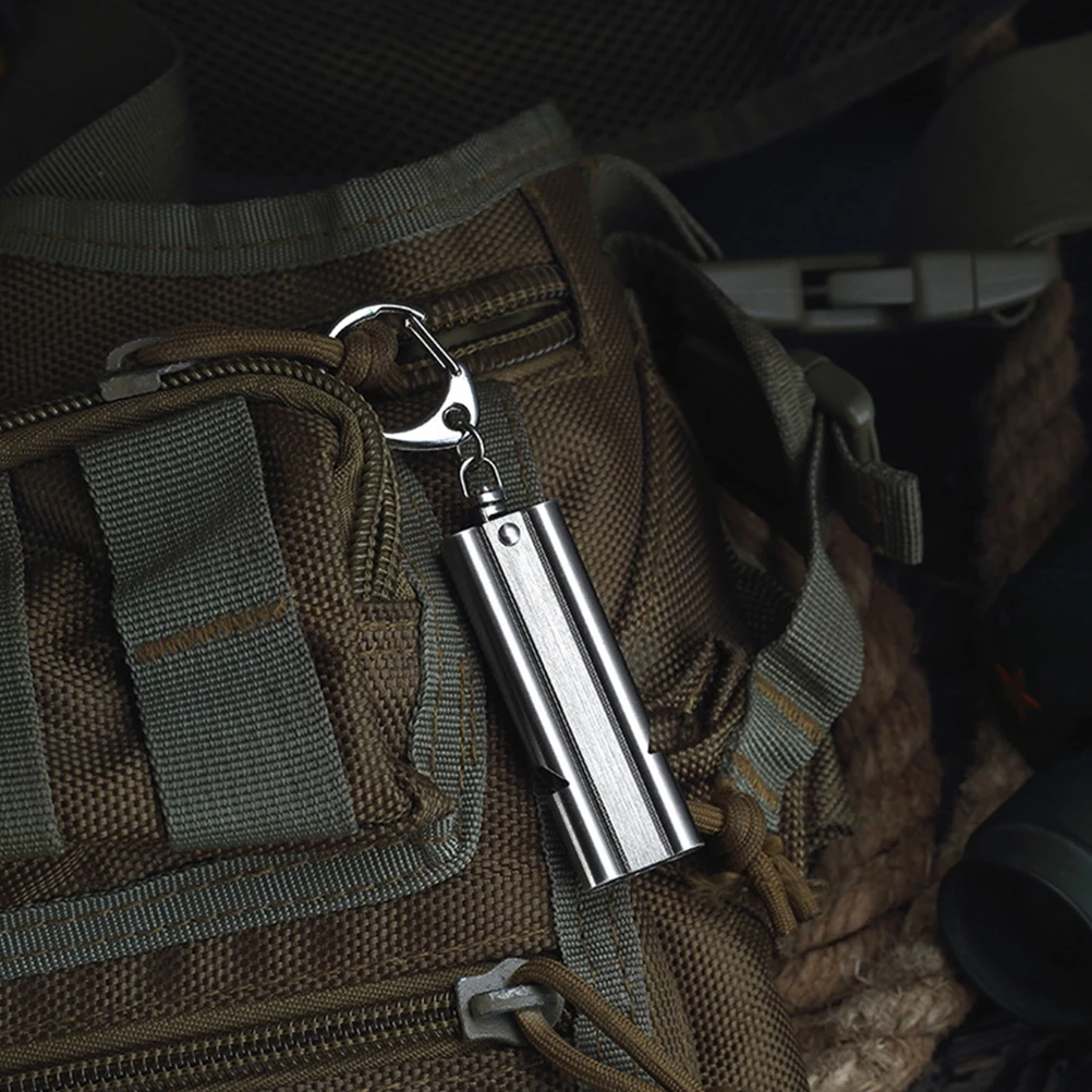 1Pcs High Decibel Stainless Steel Whistle Dual Tube Loud Clear Sound Outdoor Sports Emergency Survival High Decibel Whistle