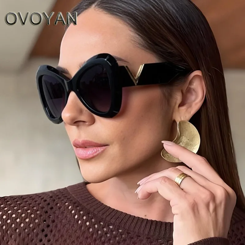 

OVOYAN Oversized Butterfly Frame Sunglasses Women Fashion Simple Glasses Women Retro Luxury Eyeglasses Women Lentes De Sol Mujer