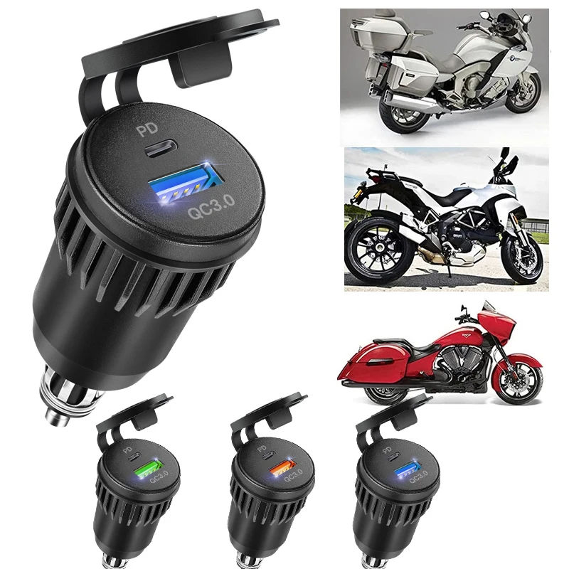 

USB Ports Motorcycle Cigarette Charger Socket Power Adapter Outlet for BMW R1200GS ADV R1250GS F700GS F850GS F900XR F650GS