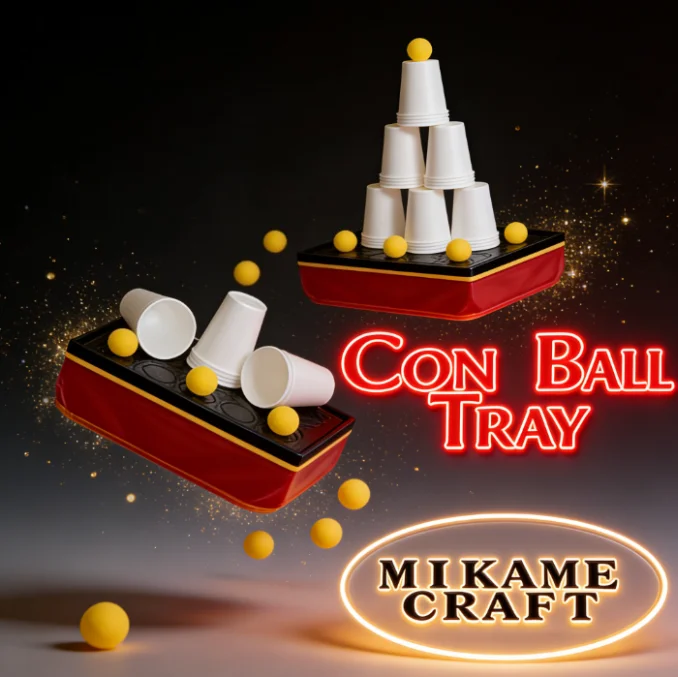 Stage Magic Trick Con Ball Tray 35×22.5×15cm Appearing Vanishing Ball Illusion Gimmick Props for Comedy Magicians