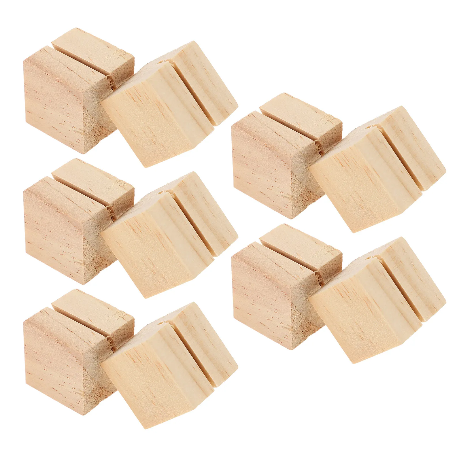 Wooden Business Card Holders 10 Pack Desktop Organizer Memo Photo Display Stands for Office Home Decor