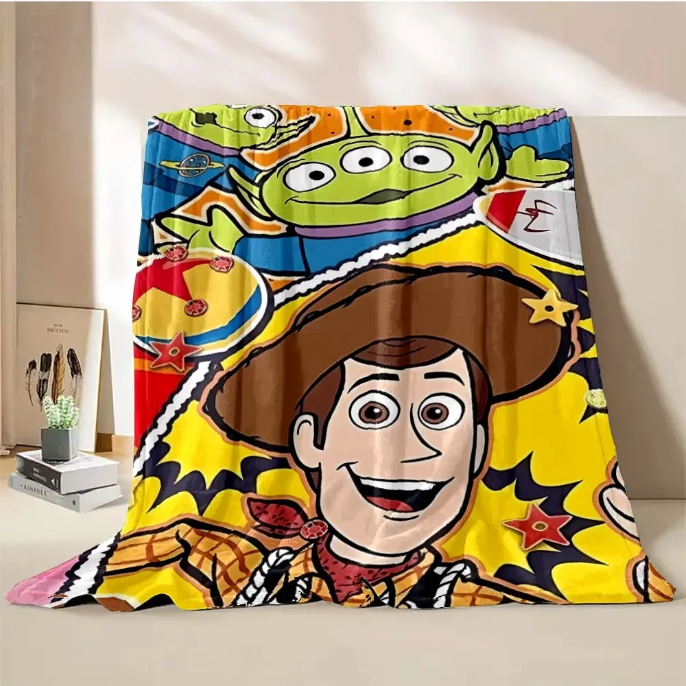 Toy Story Cartoon Blanket Warm Soft Fluffy Throw King Size Luxury Throw Kid Adult Sofa Bed Blanket Cover Travel Throw Gift