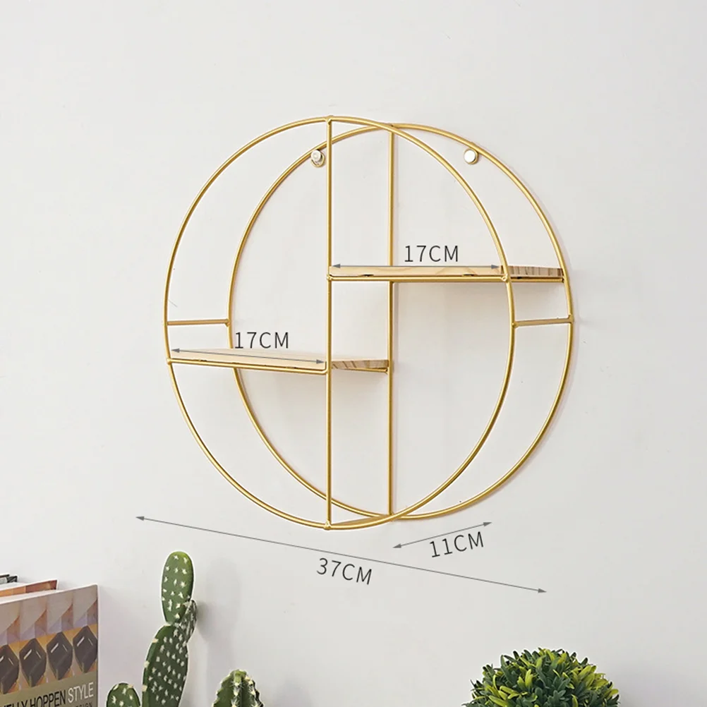 Storage Hook Wall-mounted Double-layer Shelf Hexagonal Hive Bamboo Hanging