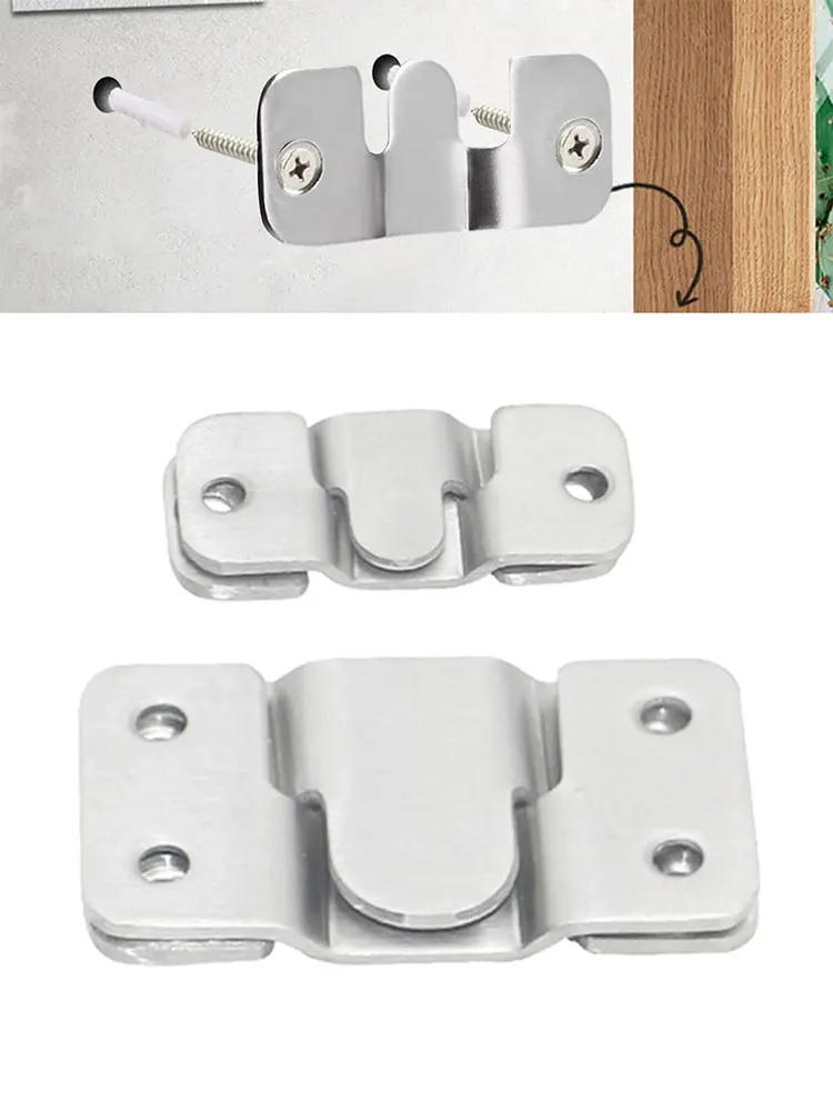 10PCS Stainless Steel Interlock Hanging Buckle Flush Mount Bracket Furniture Connector Wall Picture Frame Hanger Display Hooks