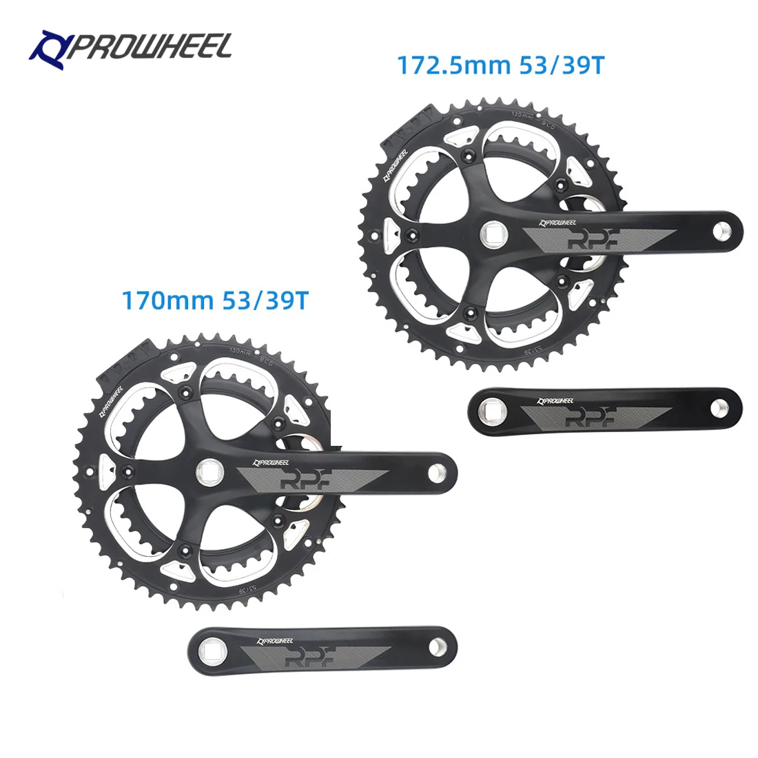 proweel 521 square hole road bike disc cranks 130BCD Aluminium Double Sprocket bike Crankset 39/53T Crankset for Folding Bicycle